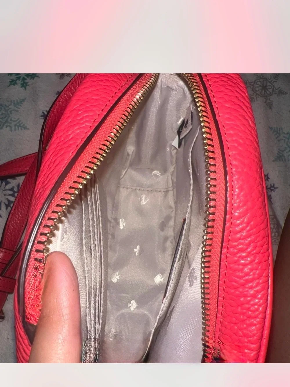 kate spade Red Pebbled Leather Mini Crossbody with Tassel